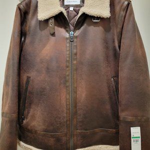 Mens Aviator Faux Leather Jacket